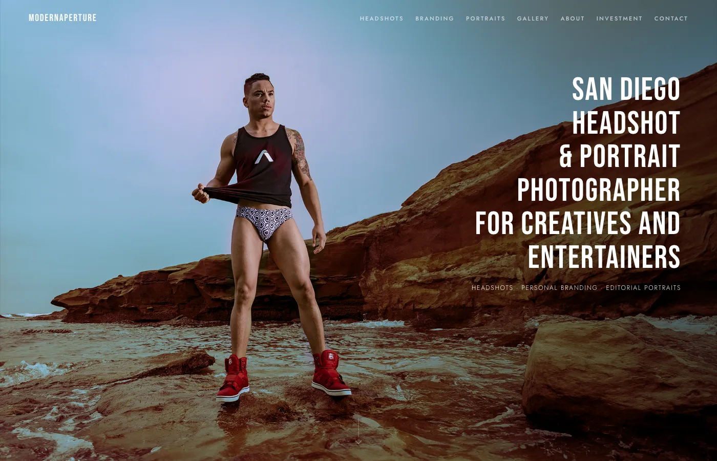 MODERNAPERTURE photography studio website designed by Coastform Studio