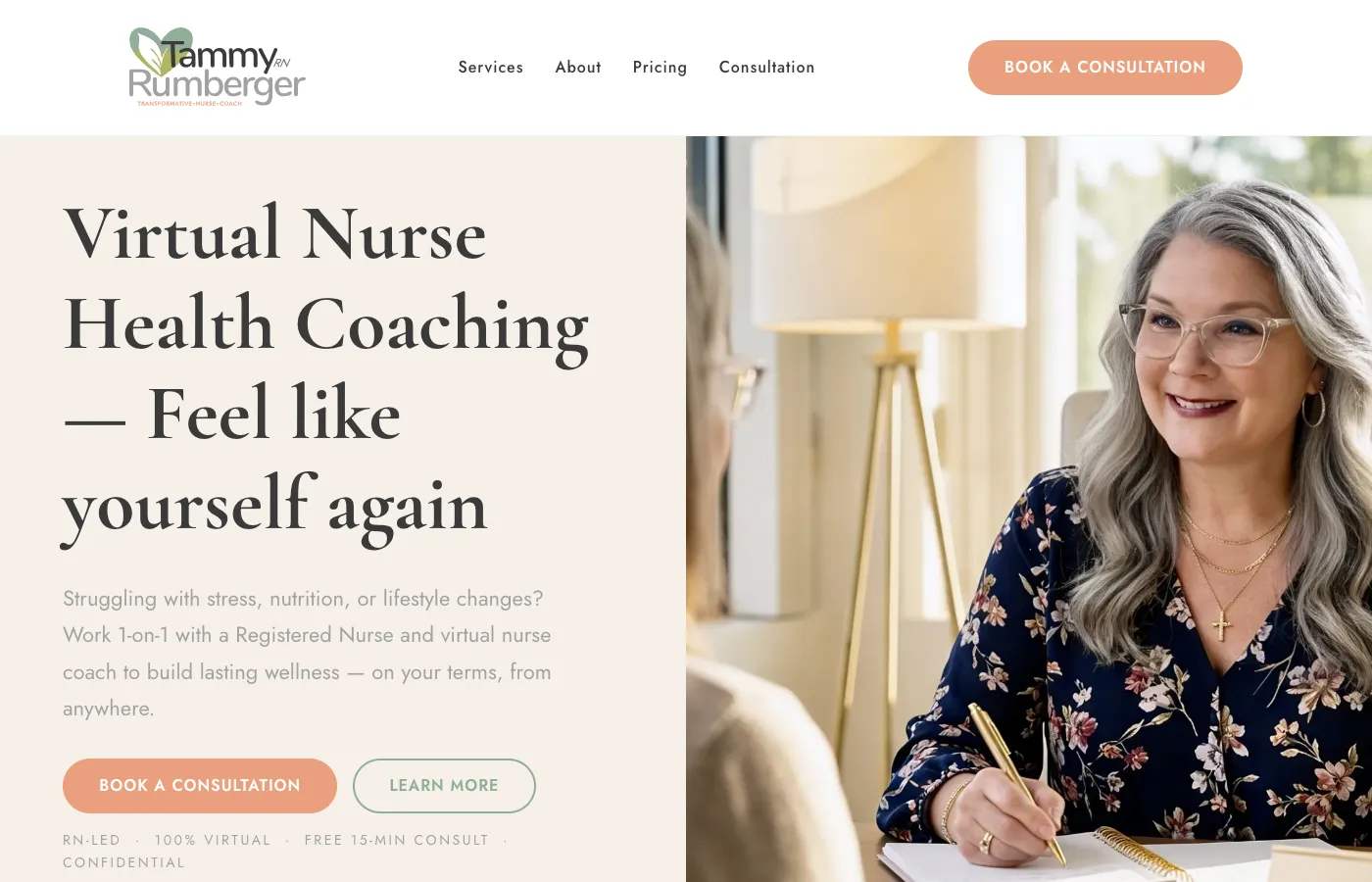 Nurse Coach with Tammy website by Coastform Studio